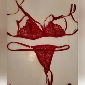 3 piece lingerie set bra panty garter